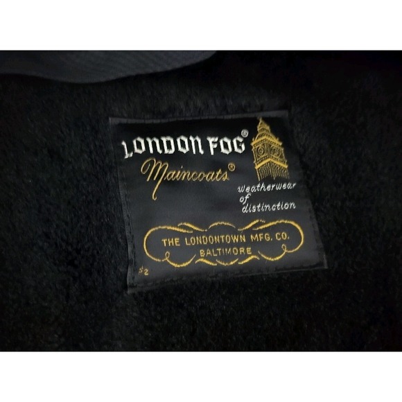 VTG London Fog Clipper Mill Plaid Placket Front Trench Coat 38R Alpaca Mohair - Picture 9 of 11